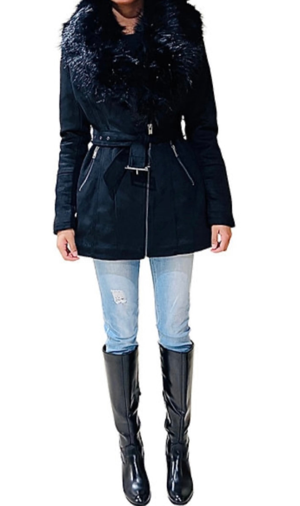 Manteau col en fourrure