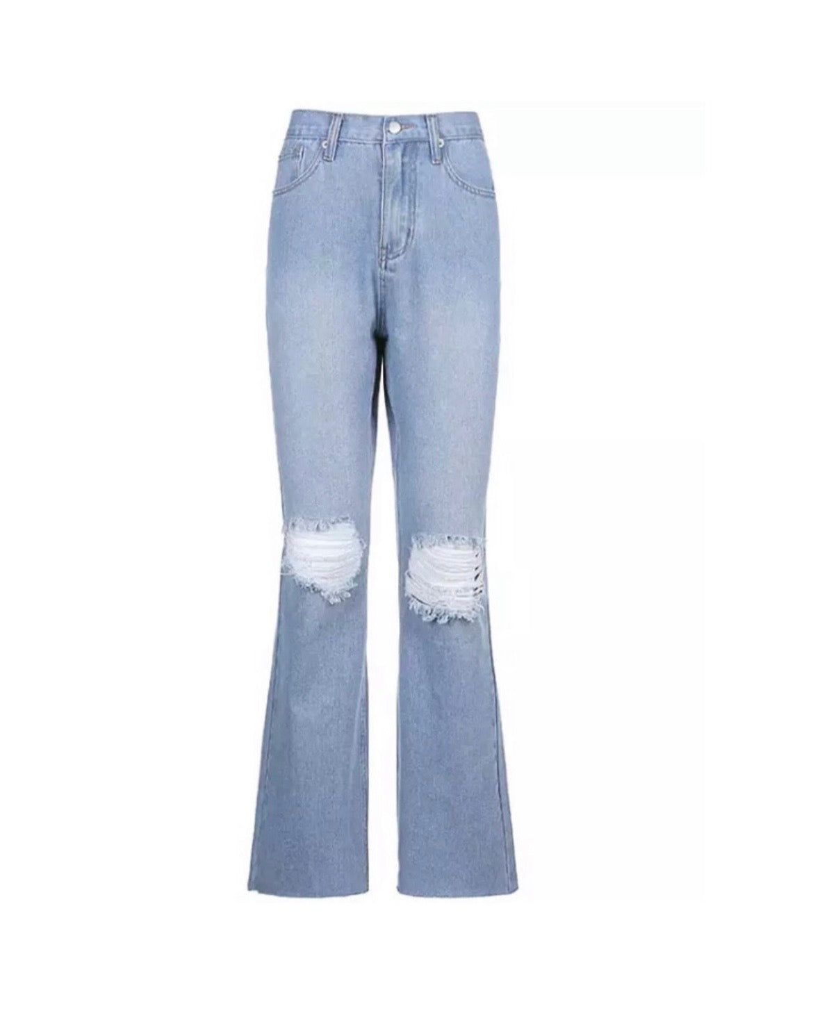 Pantalon jean déchiré grande taille Femme