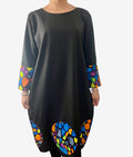 Robe mi-longue en tissu ethnique
