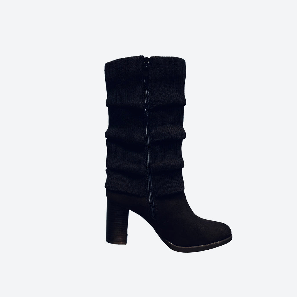 Bottes avec tige en chaussette Femme