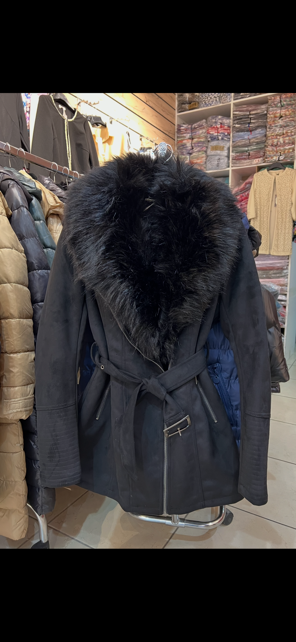 Manteau col en fourrure