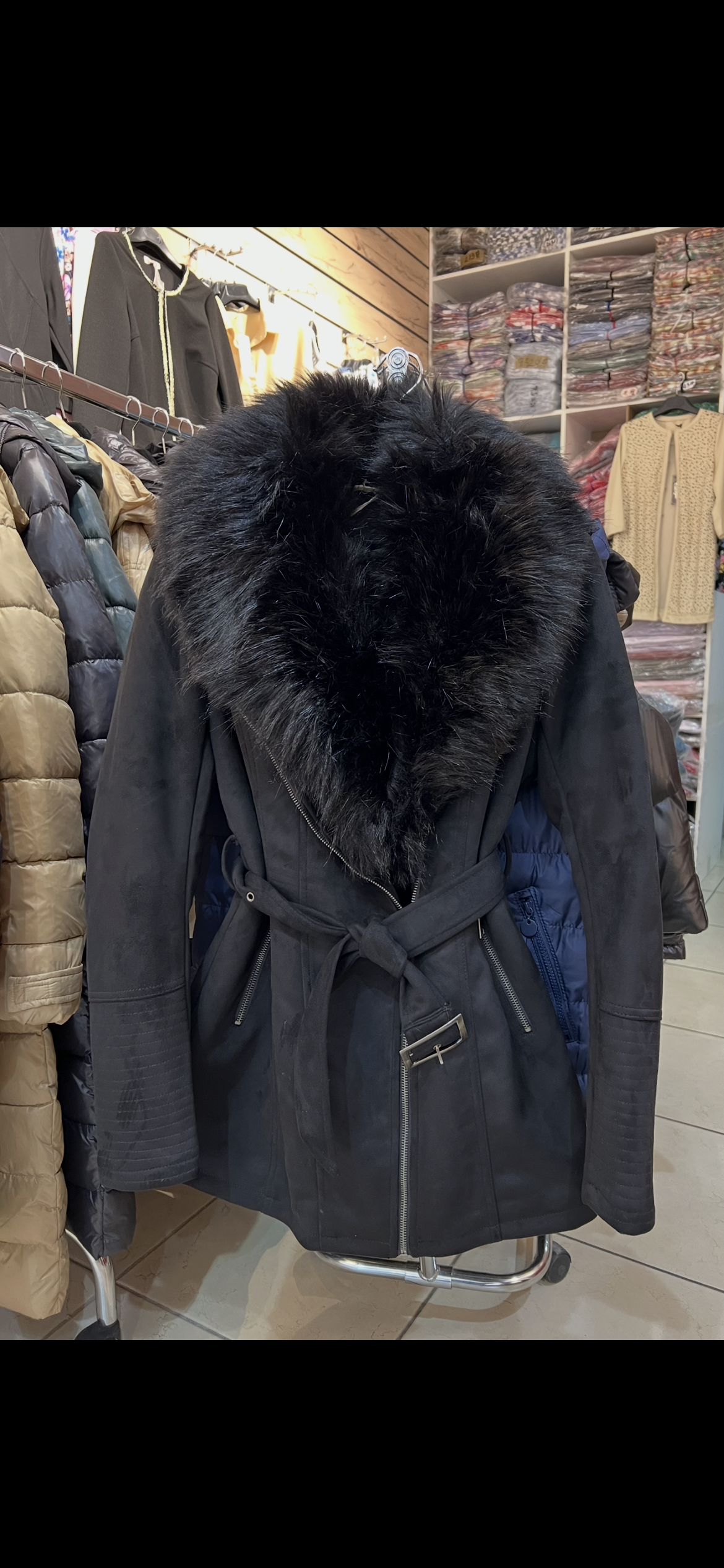 Manteau col en fourrure
