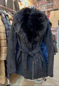 Manteau col en fourrure